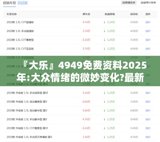 『大乐』4949免费资料2025年:大众情绪的微妙变化?最新作答落实解释