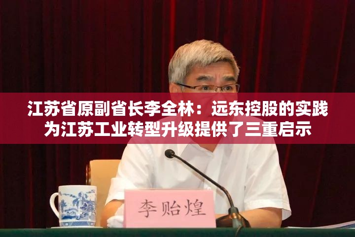 江苏省原副省长李全林：远东控股的实践为江苏工业转型升级提供了三重启示